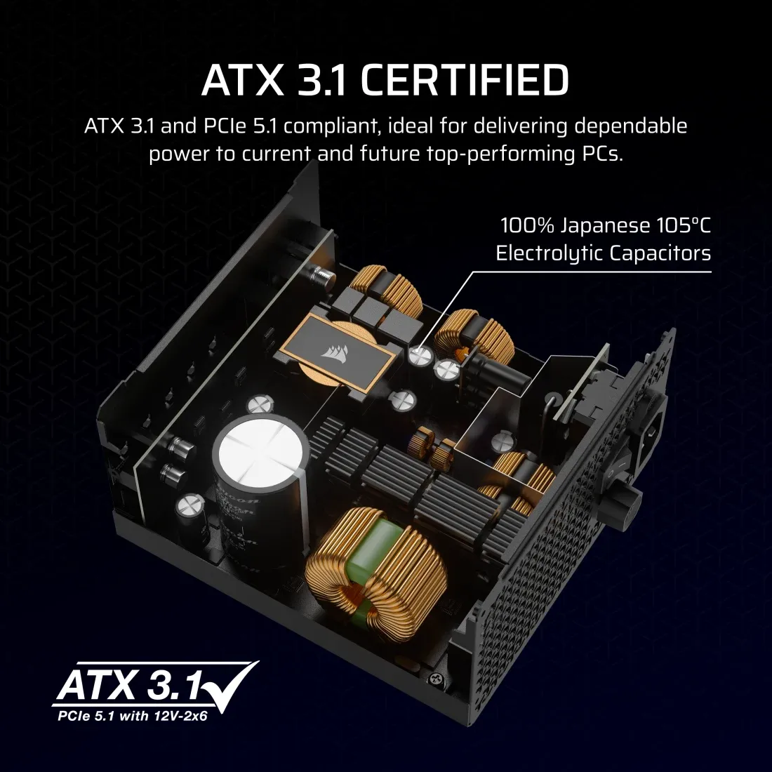 Corsair RMx Series RM850x Fully Modular Desktop Power Supply view 4